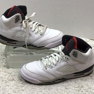 Air Jordan 5 Retro white cement sneakers